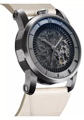 Fob Paris leather skeleton 40mm - Silver