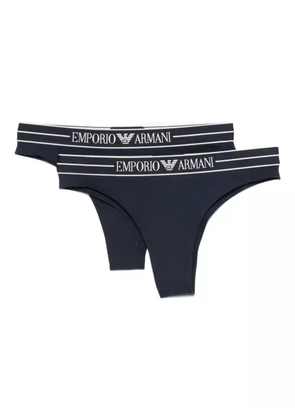 Emporio Armani logo-embellishment thong (pack of two) - Blue
