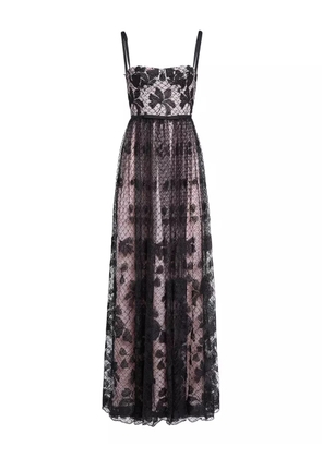 Giambattista Valli floral-embroidered corset dress - Black