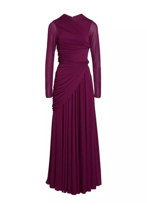 Giambattista Valli draped long-sleeve maxi dress - Purple