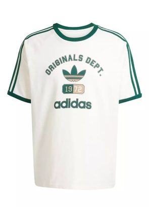 adidas logo-print t-shirt - Neutrals