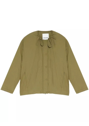 Yves Salomon drawstring-neck down jacket - Green