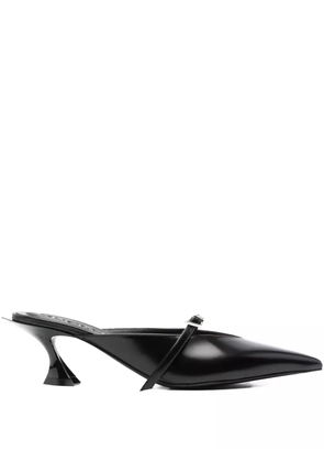 Mugler 70mm pointed-toe ribbon mules - Black