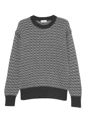 Piacenza Cashmere patterned crew-neck sweater - Grey