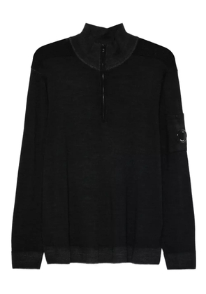 C.P. Company half-zip lens-pocket sweater - Black
