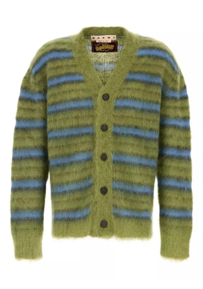 Marni striped mohair cardigan - Green
