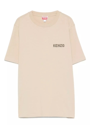 Kenzo logo-detail cotton top - Neutrals