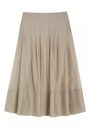 Isolda visible-hem midi pleated skirt - Neutrals