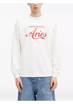 Aries long-sleeve logo-print sweatshirt - Neutrals