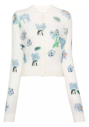 JNBY floral-intarsia cardigan - White