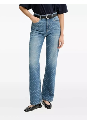 BOSS logo-print straight-leg jeans - Blue