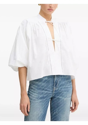 BOSS balloon-sleeve tie blouse - White