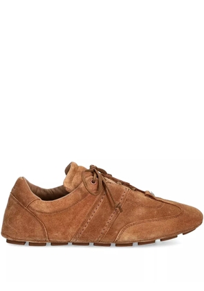 BOSS Roxanne lace-up suede trainers - Brown