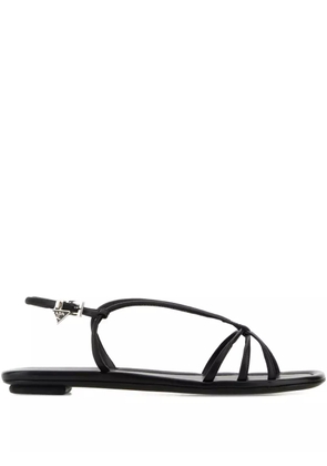 Prada leather slingback flat sandals - Black