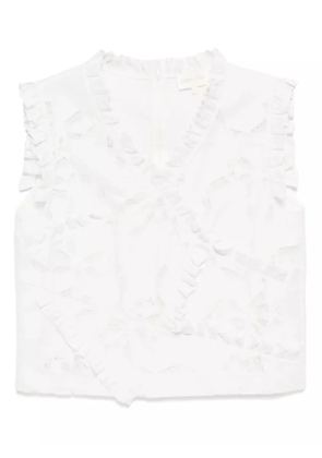 SHUSHU/TONG lace-trimmed top - White