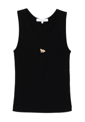 Maison Kitsuné fox-embroidered tank top - Black