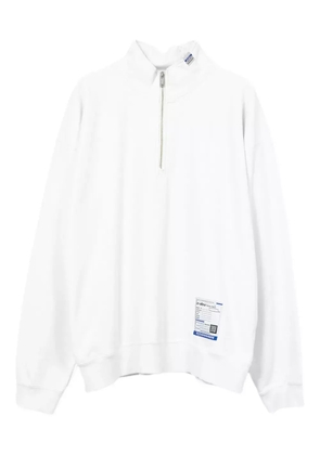 in･stru(men-tal). half-zip pullover sweatshirt - White