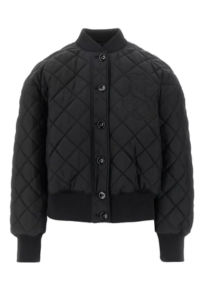Jil Sander quilted monogram bomber jacket - Black