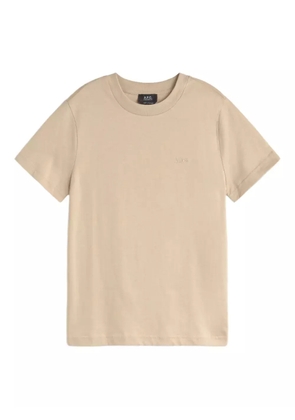 A.P.C. logo-embroidered T-shirt - Neutrals