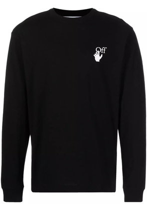 Off-White logo-print long-sleeve top - Black