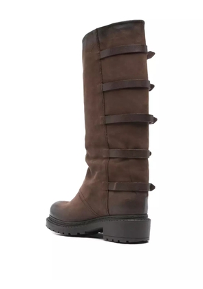 Metisse buckle-details boots - Brown