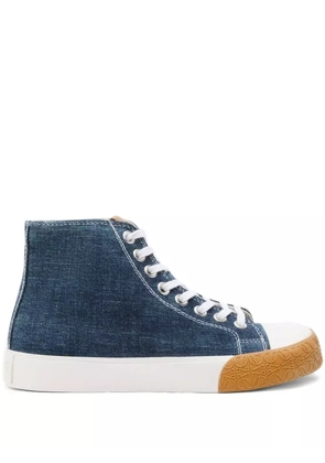 LOEWE Bloc denim lace-up trainers - Blue