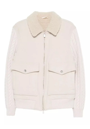 Eleventy cable-knit jacket - Neutrals