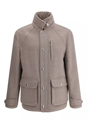 Brunello Cucinelli high-collar flap-pocket jacket - Neutrals