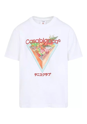 Casablanca Tennis Club Icon triangle-print graphic T-shirt - White