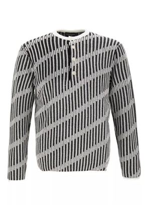 Emporio Armani jacquard button-fastening sweater - White