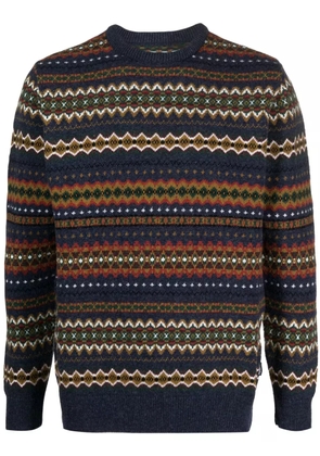 Barbour graphic-print wool jumper - Blue