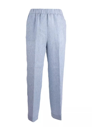 Peserico striped elastic-waist trousers - Blue
