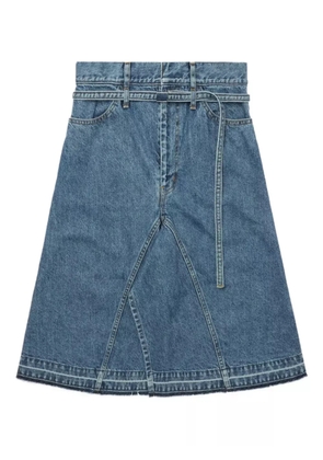 Toga belted frayed denim midi skirt - Blue