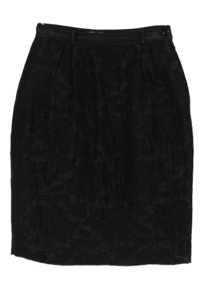 Valentino Garavani Pre-Owned 1980s floral-pattern silk skirt - Black