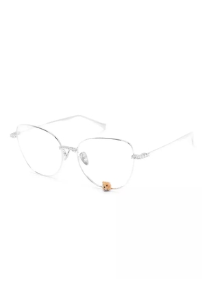 YVMIN Paradise flocked-bear cat-eye glasses - Silver