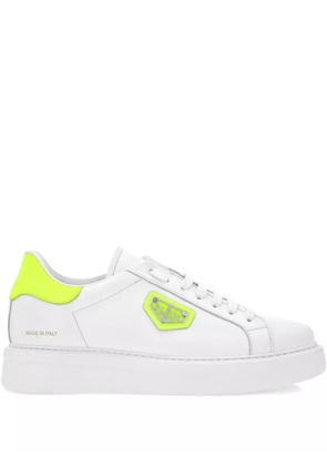 Philipp Plein logo-plaque leather sneakers - White