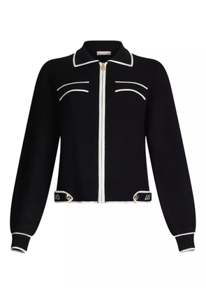 LIU JO zip-front collared cardigan - Black