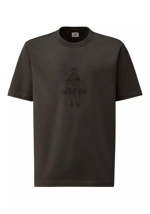 C.P. Company embroidered-figure cotton T-shirt - Grey