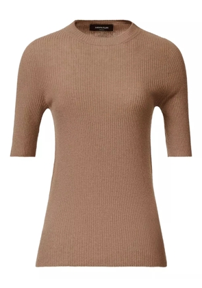 Fabiana Filippi ribbed short-sleeve top - Brown