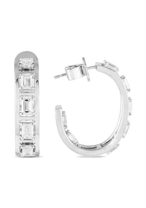 LB Exclusive 18K white gold diamond hoop earrings - Silver