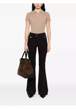 Seafarer button-fastening flared trousers - Brown