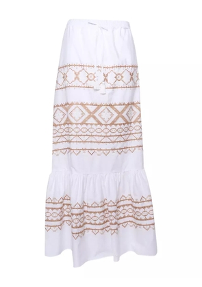 Ermanno Scervino embroidered ruffled skirt - White