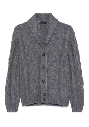 Barba cable-knit shawl-collar cardigan - Blue
