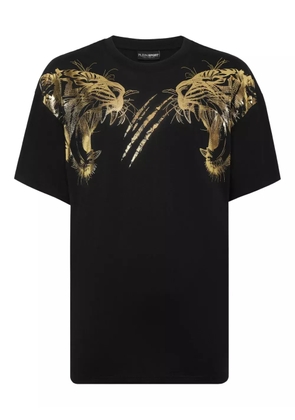 Plein Sport tiger-head gold-foil T-shirt - Black