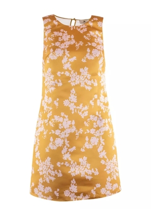 Elisabetta Franchi floral-embroidered mini dress - Yellow