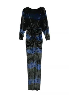 Amsale ombre -lvet long-sleeves gown - Blue