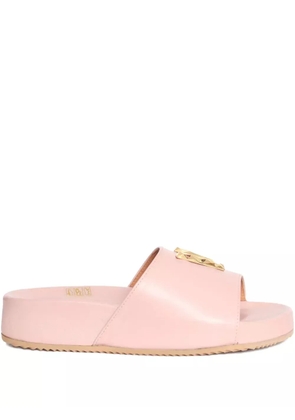 Via Roma 15 leather V-embellished sandals - Pink