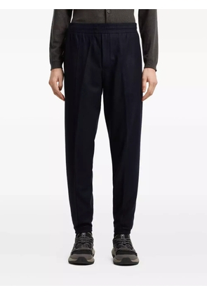 Emporio Armani elasticated-waist wool trousers - Blue