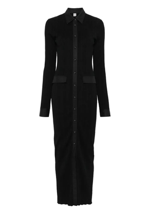 TOTEME knitted shirt maxi dress - Black