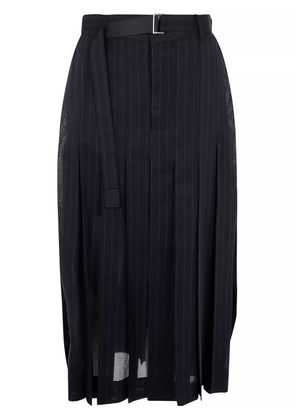 sacai pinstriped midi skirt - Black